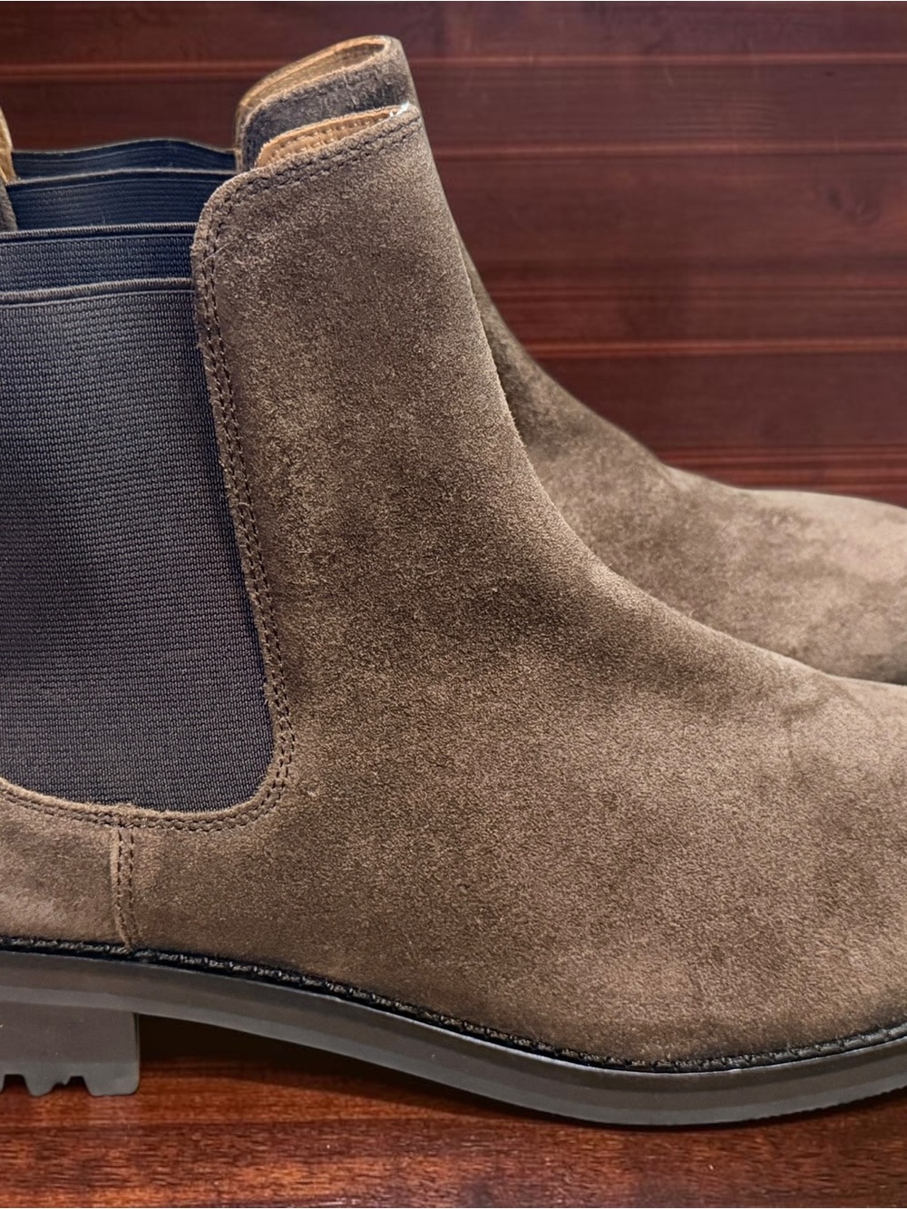 Polo Ralph Lauren Men's Bryson Cow Suede Chelsea Boots - Brown Men’s 12 NWOB - Picture 2 of 8